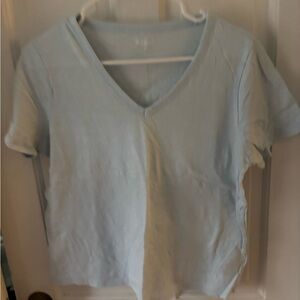 Old Navy Light Blue V-Neck Short Sleeve Tee